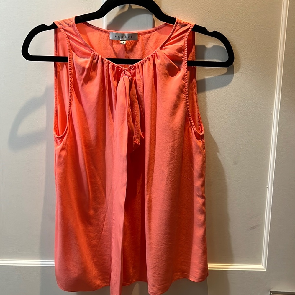 Beautiful Sandro silk top in tangerine